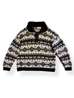 Vintage Knitted Fair Isle Sweater Size  Medium